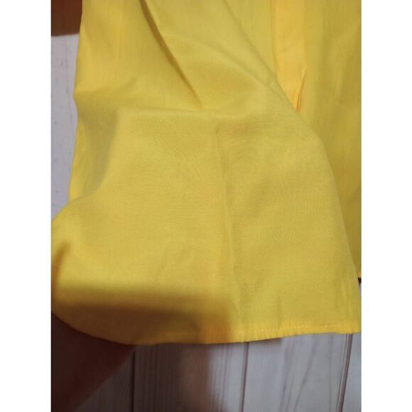 Grove Avenue Shirt Ladies 22 Yellow Semi Sheer Button Front - Picture 4 of 6